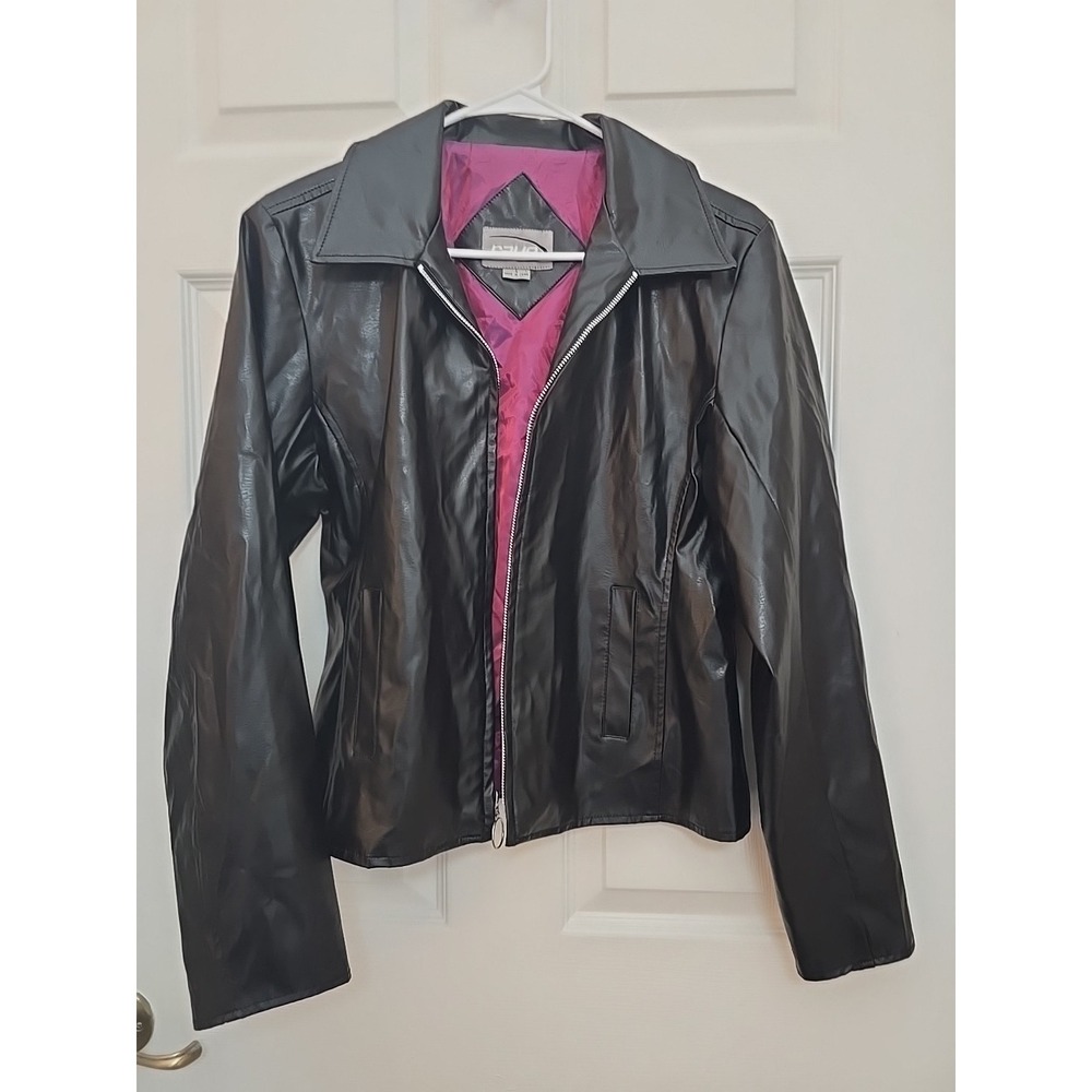 Vintage‎ Women's Large Black Rave Jacket Polyurethane "Rock Princess"